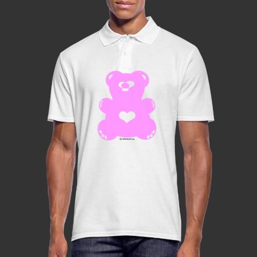 Bärenlust - squinting bear in pink (color 11) - Men's Polo Shirt