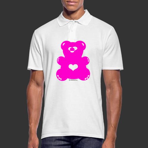 Bärenlust - squinting bear in pink (color 12) - Men's Polo Shirt