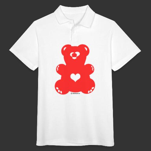 Bärenlust - squinting bear in light red (color 9) - Men's Polo Shirt