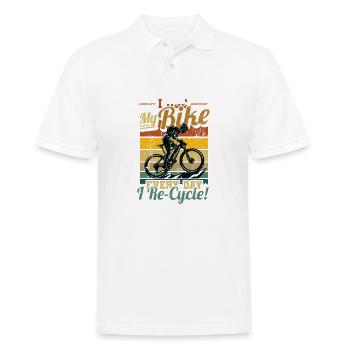 J’utilise mon vélo tous les jours où je fais du vélo, du vélo. - Polo Homme - blanc - Devant - Kai (181cm)