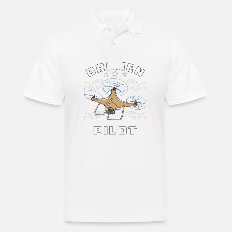 DRONEN PILOT - Männer Poloshirt - Weiß