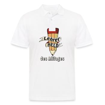 LEHRER HELD DES ALLTAGES - Männer Poloshirt - Weiß - Vorne - Kai (181cm)