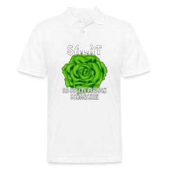 WIE SALAT - Männer Poloshirt - Weiß - Vorne - Kai (181cm)