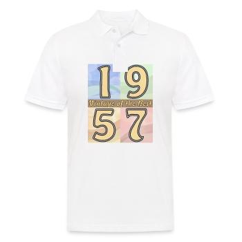 BIRTHDAY YEAR 1957 - Men's Polo Shirt - white - Front - Kai (181cm)