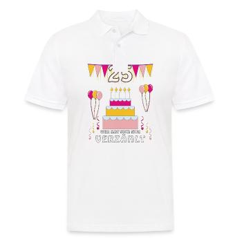 GEBURTSTAG 25 - Männer Poloshirt - Weiß - Vorne - Kai (181cm)