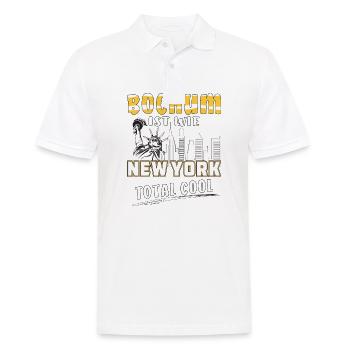 BOCHUM IST WIE NEW YORK - Männer Poloshirt - Weiß - Vorne - Kai (181cm)