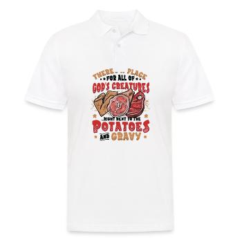 Fleischesser Grillen Fleischliebhaber - Männer Poloshirt - Weiß - Vorne - Kai (181cm)