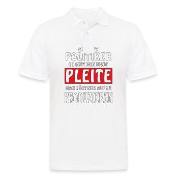 POLITIK PLEITE PRODUZIEREN - Männer Poloshirt - Weiß - Vorne - Kai (181cm)