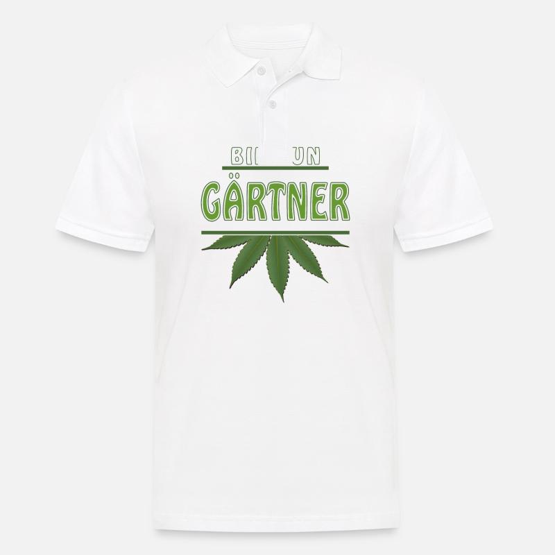 HANF BIN NUN GÄRTNER - Männer Poloshirt - Weiß