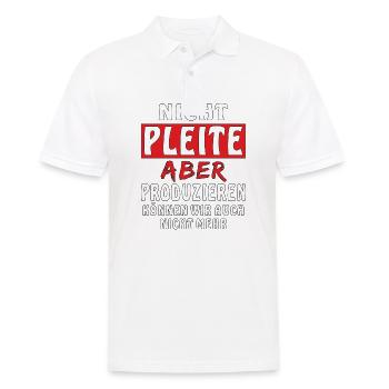 NICHT PLEITE - Männer Poloshirt - Weiß - Vorne - Kai (181cm)