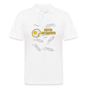 REIFENMECHANIKER - Männer Poloshirt - Weiß - Vorne - Kai (181cm)