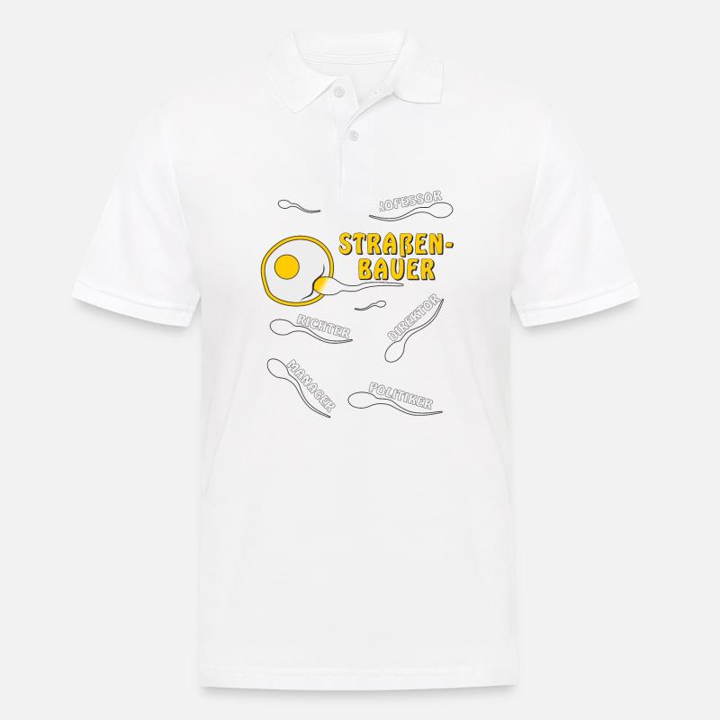 STRAßENBAUER - Männer Poloshirt - Weiß