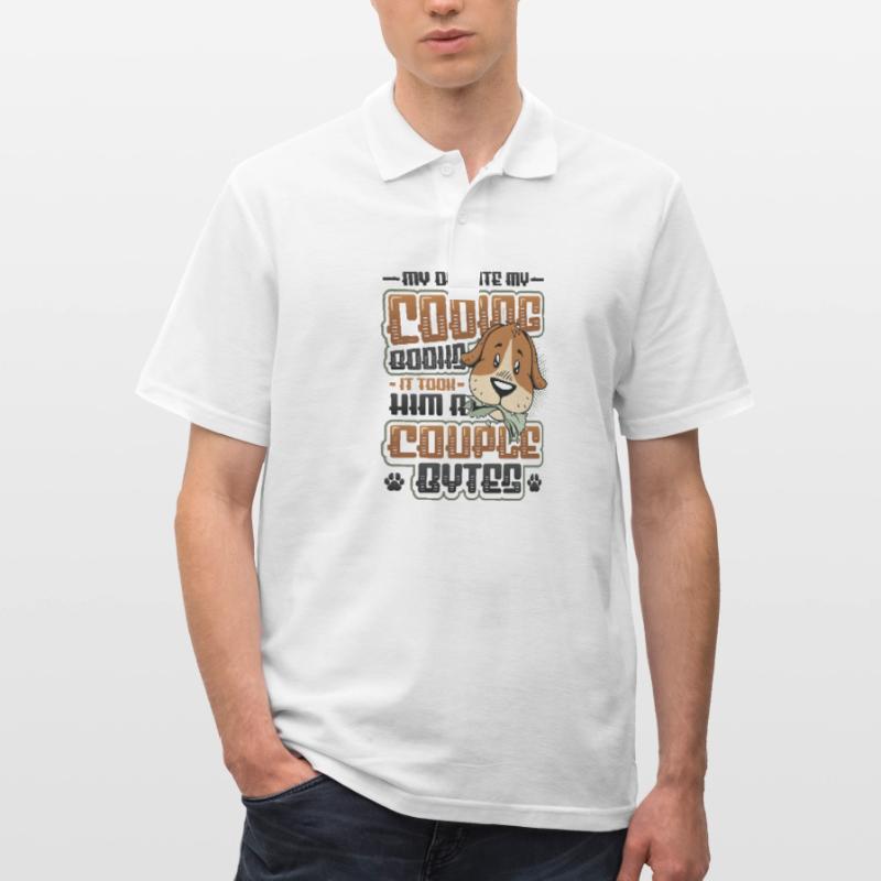 Hund Bytes Code Computer Witz Programmierung Männer Poloshirt