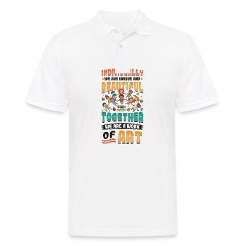 Together we are a work of art, preschool teacher - Men's Polo Shirt - white - Front - Kai (181cm)