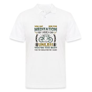 Radfahren Ist Meine Meditation. - Männer Poloshirt - Weiß - Vorne - Kai (181cm)