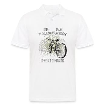FAHRRAD HE DIGGA - Männer Poloshirt - Weiß - Vorne - Kai (181cm)