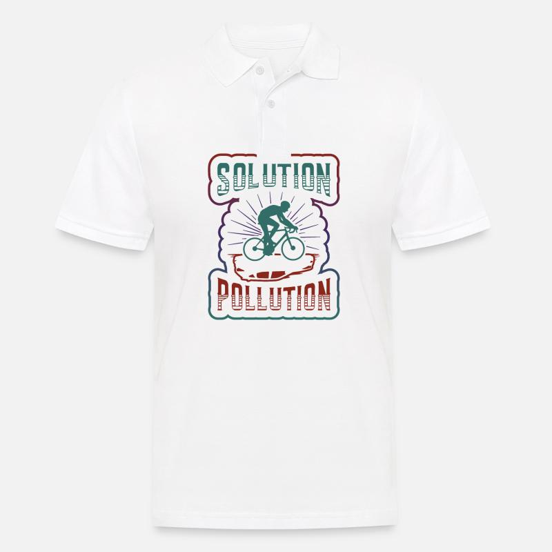 Polution Solution Umweltschutz Radfahren. - Männer Poloshirt - Weiß