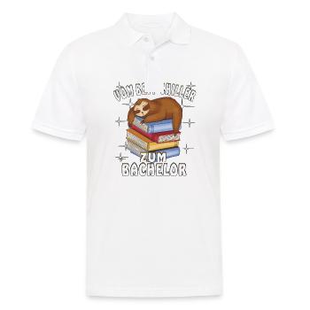 VOM BETT-CHILLER ZUM BACHELOR - Männer Poloshirt - Weiß - Vorne - Kai (181cm)