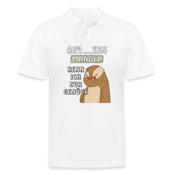 FAULTIER ANTRIEBS MANGEL - Männer Poloshirt - Weiß - Vorne - Kai (181cm)
