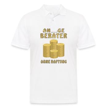 GELD MÜNZEN ANLAGE BERATER - Männer Poloshirt - Weiß - Vorne - Kai (181cm)