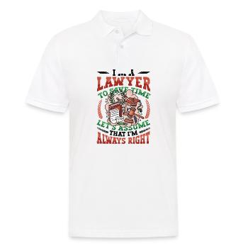 Anwalt, Ich Habe Immer Recht. - Männer Poloshirt - Weiß - Vorne - Kai (181cm)