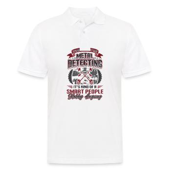 Metalldetektor, Hobby, Metalldetektion. - Männer Poloshirt - Weiß - Vorne - Kai (181cm)