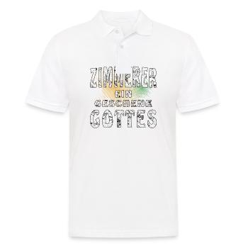 ZIMMERER EIN GESCHENK GOTTES - Männer Poloshirt - Weiß - Vorne - Kai (181cm)