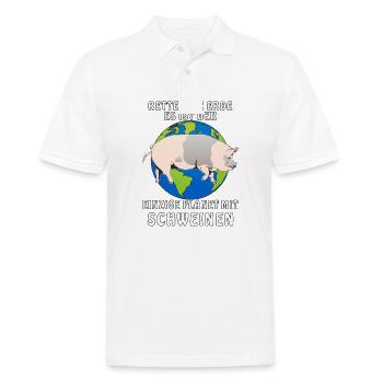 RETTET DIE ERDE ES IST DER EINZIGE PLANET MIT - Männer Poloshirt - Weiß - Vorne - Kai (181cm)