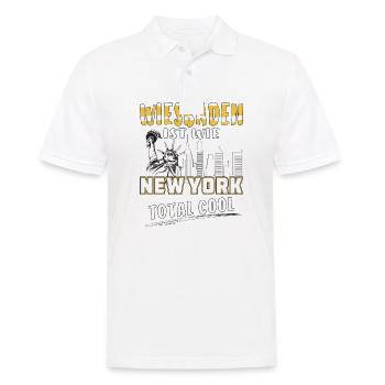 WIESBADEN IST WIE NEW YORK - Männer Poloshirt - Weiß - Vorne - Kai (181cm)