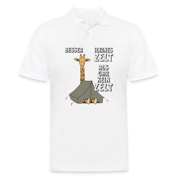 GIRAFFE CAMPING BESSER EIN KLEINES ZELT - Männer Poloshirt - Weiß - Vorne - Kai (181cm)
