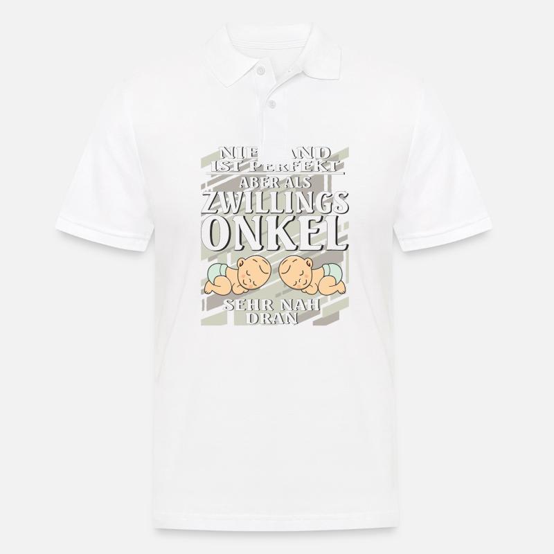 ZWILLINGS ONKEL - Männer Poloshirt - Weiß