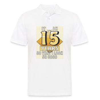 IT TOOK 15 YEARS - Männer Poloshirt - Weiß - Vorne - Kai (181cm)