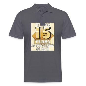 IT TOOK 15 YEARS - Men's Polo Shirt - charcoal grey - Front - Nico (186cm)