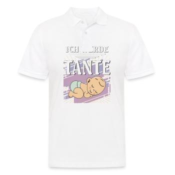 ICH WERDE TANTE - Männer Poloshirt - Weiß - Vorne - Kai (181cm)