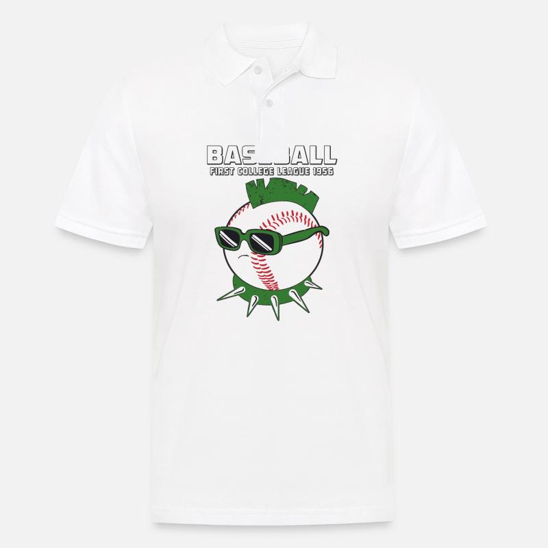 BASEBALL - Männer Poloshirt - Weiß