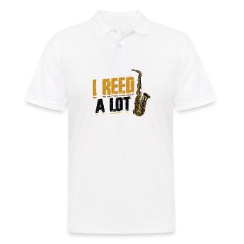 I Reed A Lot - Saxophoniste saxophone. - Polo Homme - blanc - Devant - Kai (181cm)