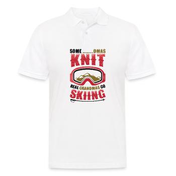 Echte Omas Gehen Ski Fahren. - Männer Poloshirt - Weiß - Vorne - Kai (181cm)