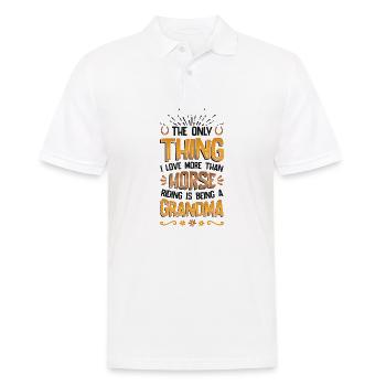Reiten, Frauen, Pferdeliebhaber, Oma. - Männer Poloshirt - Weiß - Vorne - Kai (181cm)