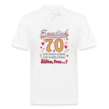 ENDLICH 70 - Männer Poloshirt - Weiß - Vorne - Kai (181cm)