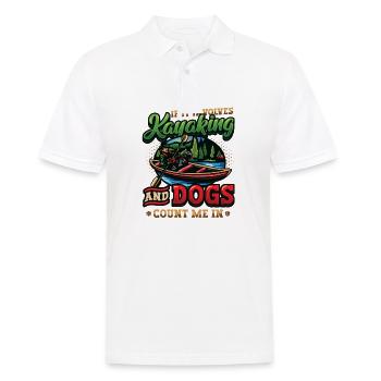 Kayak et chiens, pagaie. - Polo Homme - blanc - Devant - Kai (181cm)
