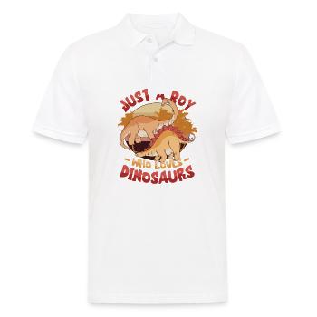Just A Boy Who Loves Dinosaurs. Young Dinosaur - Men's Polo Shirt - white - Front - Kai (181cm)