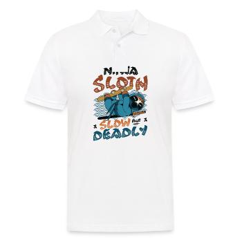 Ninja Sloth slow but deadly - Men's Polo Shirt - white - Front - Kai (181cm)
