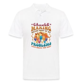 Kerzenherstellung Katzenliebhaber Kerzenmacher - Männer Poloshirt - Weiß - Vorne - Kai (181cm)
