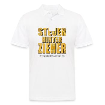 STEUERHINTERZIEHER - Männer Poloshirt - Weiß - Vorne - Kai (181cm)