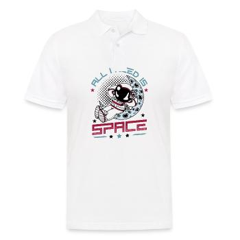 J’ai juste besoin d’espace, astronaute. - Polo Homme - blanc - Devant - Kai (181cm)