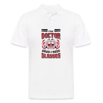 Mein Arzt Sagt, Ich Brauche Gläser, Weinliebhaber. - Männer Poloshirt - Weiß - Vorne - Kai (181cm)