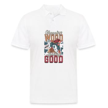 Holz Hacken Und Gut Aussehen Woodworker - Männer Poloshirt - Weiß - Vorne - Kai (181cm)