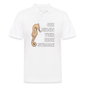 GIB JEDEN TIER EINE STIMME - Männer Poloshirt - Weiß - Vorne - Kai (181cm)