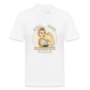 MAMAN FORTE ÉLEVANT DES FILLES FORTES - Polo Homme - blanc - Devant - Kai (181cm)