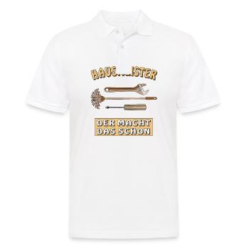 HAUSMEISTER DER MACHT DAS SCHON - Männer Poloshirt - Weiß - Vorne - Kai (181cm)
